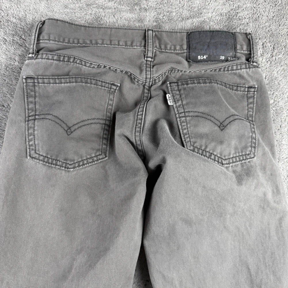 Levis 514 Straight Leg Jeans Mens 26x25.5 Gray Low Rise‎ 100% Cotton Raw Hem - Picture 13 of 15